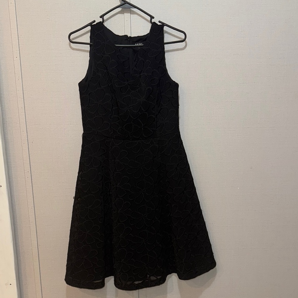 Dkny Black Halter A-Line Mini Dress